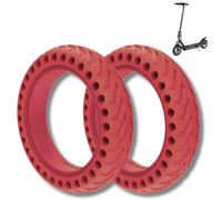 ECOVELO 2 Pneus Trottinette Électrique 8 1/2 x 2 Pneus Pleins de Remplacement 8.5 x 2.0 Pneus Avant/Arrière Nid d'Ape (Rouge)