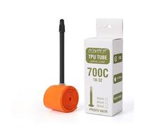 Ecovelo ' Caméra à Air Anti-crevaison 700C x 18-32 TPU Orange pour Vélo de Course 40g, Valve Presta Longue (45 65 85 mm) Vélo de Course, Road Racing, Gravel, Trekking, Ultra Léger
