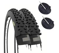 ECOVELO Chevilles Pneus VTT 27,5 x 2,25 (57-584) + Chambres à air Adulte Unisexe, Noir, 27,5"