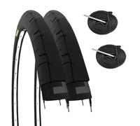 ECOVELO Couvercles 700 x 23 c pneus vélo de Course Adulte Unisexe, Noir, Camere Con Valvola 48 mm
