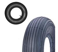 COUVERTURE + CHAMBRE A AIR 3.50-8 PNEUMATIQUE RENFORCÉ 4PR CAOUTCHOUC RAYÉ POUR ROUE BAUTTE