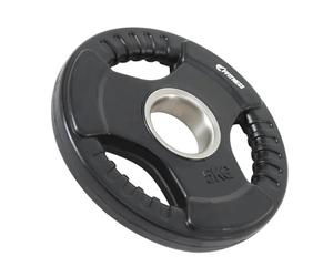 ECOVELO Disques de musculation en fonte caoutchoutée pour haltères olympiques, trou de 50 mm, plaque Tri-Grip de 2,5 à 20 kg
