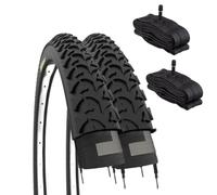 ECOVELO EBI20MAE, 2 pneus 20 x 1,75 (47-406) + Chambres à air avec Valve Schrader Unisexe pour Enfants, Noir, 20 Pouces