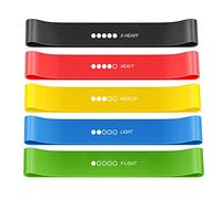 ECOVELO Fitness Elastiques [Lot de 5] Bande Élastique Bandes de Résistance de Latex avec Sac de Transport pour Crossfit, Yoga, Pilates