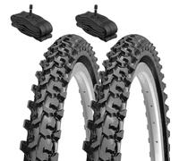 ECOVELO Kenda Lot de 2 pneus 26 x 1,95 (50-559) + chambres à air avec valve américaine | Pneu VTT en noir