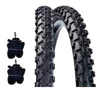 Ecovelo Lot de 2 chambres à air et lot de 2 pneus pour vélo, noir, 24" x 1,90" (47 mm-507 mm)