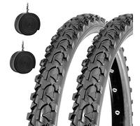 2 Pneus VTT DEESTONE 26 X 1.90 + CHAMBRES D'AIR Pneus Noirs Vélo Mountain Bike 47-559