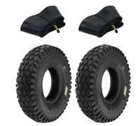 ECOVELO Lot de 2 pneus 4.10/3.50-4 + chambres avec valve incurvée pneus 4 PR de rechange pour brouette, chariot manuel porte-colis