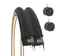 ECOVELO Para Lot de 2 pneus Noirs 26 x 1 3/8 (37-590) + Chambres Adulte Unisexe, 26