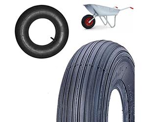 ECOVELO Pneu Rigato Renforcé 2PR Caoutchouc Roue pour brouette 3.50-8 avec Chambre à Air 3.50-8 Pneu Bias Ply 4 plis 8 inches 130 kg 250 kpa 36 P.S.