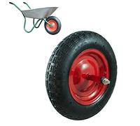 ECOVELO Roue pneumatique complète 3.50-8 (4pr) de Rechange pour brouette modèle Vespa Asse Long 155 mm Caoutchouc UI308, Noir