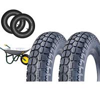 ECOVELO Union 2 pneus + 2 Chambres à air 3.50-8 pneus renforcés 2PR, Roue brouette