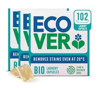 Ecover Bio Lot de 3 boîtes de 34 capsules de lessive en capsules avec parfum propre et frais de lilas et de rose sauvée Blanc
