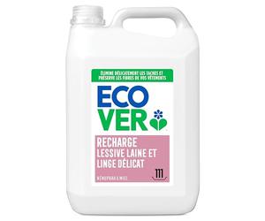 Ecover Lessive Laine et Linge Délicat, Lessive liquide, Pour un Linge Propre, Parfum Nénuphar/Melon Vert, Format XL 111 Lavages, 5 L