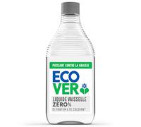 Ecover Liquide Vaisselle Zero, Élimine la Graisse et la Saleté, Ingrédients d'Origine Naturelle, 0% De Parfum et Colorant, Bouteille de 450ml