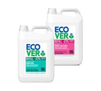 Ecover - Pack Lessive Universelle 5 L + Assouplissant 5 L - 10 L - chèvrefeuille & jasmin + fleur de pommier & amande