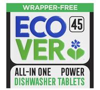 Ecover Power Lot de 45 tablettes pour lave-vaisselle Sel et rinçage tout-en-un Parfum mandarine et citronnelle