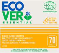 Ecover Essential Tablettes Lave-Vaisselle, Nettoyant aux Extraits Botaniques pour Lave-Vaisselle, Parfum Citron, 70 Tablettes