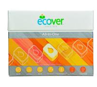 ECOVER Tablettes nettoyantes pour lave-vaisselle tout-en-un, Citron & mandarine - 0,88 kg / 44 doses