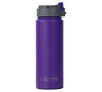 EcoVessel's Perk Bouteille de voyage isotherme en acier inoxydable pour café/thé avec bouton-poussoir verrouillable, Purple Haze, 600 Medium/Large