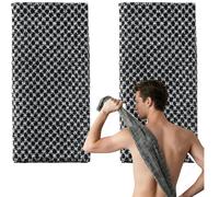 Ecovia Exfoliating Shower Towel - Natural bamboo charcoal fibre exfoliating gloves, gently remove dead skin cells from the body (2 Pieces)