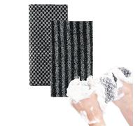 Ecovia Gant Exfoliant Corps en Fibre de Bambou Charbon - Serviette de Douche Gommage pour Peau Douce - 2 Paires - Soin Nettoyant et Exfoliation Naturelle