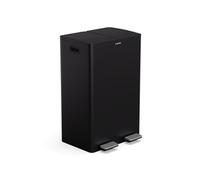 Klarstein Poubelle EcoVista 60 L - Tri sélectif, bac à compost amovible, inox, fermeture douce