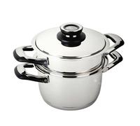 ECOVITAM | Cuiseur vapeur 3,8L Inox 18/10 | Diamètre 20cm | Sans PFAS | Tous feux dont induction | Thermomètre intégré | Fabriqué en Italie