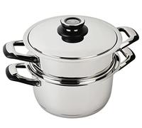 ECOVITAM | Cuiseur vapeur 6L Inox 18/10 | Diamètre 24cm | Sans PFAS | Tous feux dont induction | Thermomètre intégré | Fabriqué en Italie