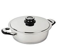 Ecovitam - Sauteuse 5,5L Inox 18/10 - Diamètre 28cm - Tous feux - Thermomètre intégré