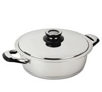 Ecovitam - Sauteuse 5,5L Inox 18/10 - Diamètre 28cm - Tous feux - Thermomètre intégré