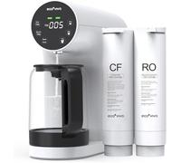 Ecoviva WP-RO-200G Système d'osmose inverse pour eau potable avec filtration à 4 niveaux, moniteur TDS en temps réel, 3:1 pur à évacuation, filtre à eau mobile à osmose inverse installation zéro Blanc