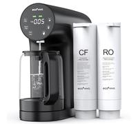 Ecoviva WP-RO-200G Système d'osmose inverse pour eau potable avec filtration à 4 niveaux, moniteur TDS en temps réel, 3:1 pur à évacuation, filtre à eau mobile à osmose inverse installation zéro Noir