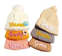 ECOVOYGGE Bonnet d'hiver personnalisé pour bébé avec nom brodé, bonnet tricoté doux et chaud pour bébé pour l'hiver et l'automne 0-5 ans 6 couleurs, kaki, Taille unique