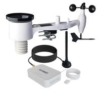 Ecowitt Accueil Station météo sans fil GW3012 avec capteur extérieur, câble 3 en 1 de 0,85 m, passerelle intérieure GW3010 avec capteurs intégrés et port pour carte SD, capteur extérieur 7 en 1 WS69