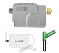 ECOWITT GW3004 Minuteur d'arrosage intelligent pour jardin WFC01 Débitmètre d'eau intégré et capteur de température + 3 en 1 Wi-Fi / passerelle filaire GW3000 + un humidimètre WH51