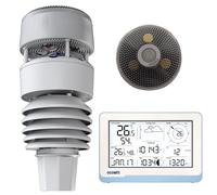 ECOWITT Station météo WS3801, Capteur extérieur 7 en 1 Wifi pour jardin alimenté par l'énergie solaire WS90, Console LCD couleur sans fil de 7,5 pouces pour l'intérieur