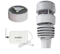 ECOWITT Stations Météo, 7 en 1 Station Météo Sans Fil pour Jardin, Capteur Extérieur WS90, Passerelle Hub WiFi/Câble GW3000, 3 en 1 Port Carte SD, Prévision 868