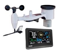 Ecowitt WS3900 Station météo Wi-Fi, 7 en 1 WS69 station météo solaire pour l'extérieur + Console intérieure de 7,5 pouces avec grand écran LCD couleur, Système de surveillance météorologique
