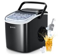 ecozy Machine à Glaçons, 9 Glaçons en 6 Minutes, 2 Tailles de Glaçons, Machine à Glacons Autonettoyante, 12KG en 24 Heures, Machine a Glacons Portable Pour la Maison/Fête/Cuisine/Bar-Noir