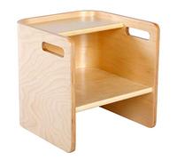 ECR4Kids Bentwood Cube Activité, ensemble table de sevrage et siège, adaptable 3 en 1 pour tout-petit, meubles en bois multi-usages pour enfants, chaise naturelle