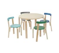 ECR4Kids Ensemble table et chaise à dossier courbé en bois courbé - Contemporain