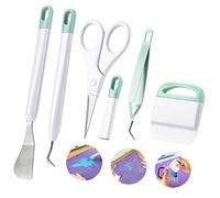 Ecraft Kit d'outils de désherbage en vinyle 8 pièces comprenant pincettes, spatules, désherbeurs, grattoirs, ciseaux pour cricut/silhouettes/cameses/désherbage/épissure