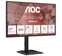 AOC Écran PC Q27E4U 27" QHD 2560x1440 IPS 120 Hz 1 ms MPRT Adaptive Sync réglage de la hauteur Noir