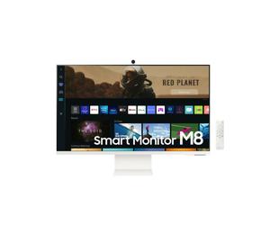 ECRAN 32 SAMSUNG LS32BM801UU Smart Monitor M8 3840 x 2160 4K 4ms 400cd/m² 3000:1 HDR10 HDMI USB-C Bluetooth Wifi 60Hz Rég Incli Haut Webcam télécomande