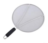 Écran anti-éclaboussures pour poêle à frire avec maille en acier inoxydable pour bloquer les éclaboussures d'huile chaude tout en permettant à la vapeur de s'échapper pendant la cuisson (33 cm)