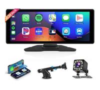 Écran auto portable 10.26"" IPS - CarPlay/Android Auto Sans Fil,Bluetooth,Mirror Link,commande vocale,USB/AUX,caméra de recul