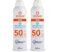 ECRAN® - Brume Protectrice Peaux Sensibles - Très Haute Protection - Technologie vitEox80 - Vitamine E - Protection UVA, UVB, Lumière Bleue, Coups de Soleil - Protection Solaire SPF 50+ (Lot de 2)
