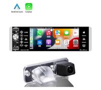 Écran Carplay 5,1" Android pour voiture, commande vocale, lien miroir, écran tactile, FM, Bluetooth, lecteur multimédia de voiture + caméra de recul pour VW Multivan T4 Mk4 Transporter Cargo Van 1990
