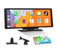 Écran CarPlay Motorsi A-apple pour CarPlay et Android Auto,autoradio portable à écran tactile HD 10,26 pouces pour voitures, SUV, fourgonnettes, pick-up et camions,GPS/Mirror Link/Bluetooth/FM/AUX/USB